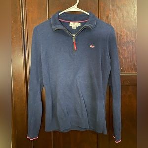 Vineyard Vines Half Zip Sweater in Navy
